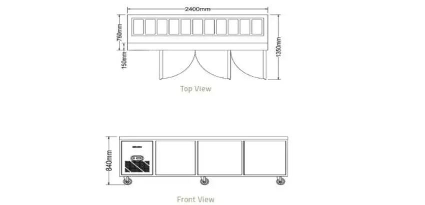 Bàn mát salad sandwich Berjaya BS3D/SSCF8/Z