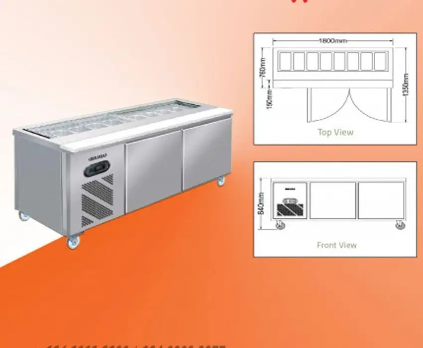 Bàn mát salad sandwich Berjaya BS2D/SSCF6/Z