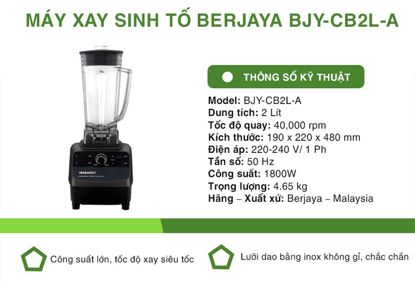 Máy xay sinh tố Berjaya BJY-CB2L-A