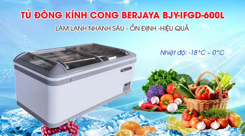 Tủ đông trưng bày Berjaya BJY-IFGD-600L