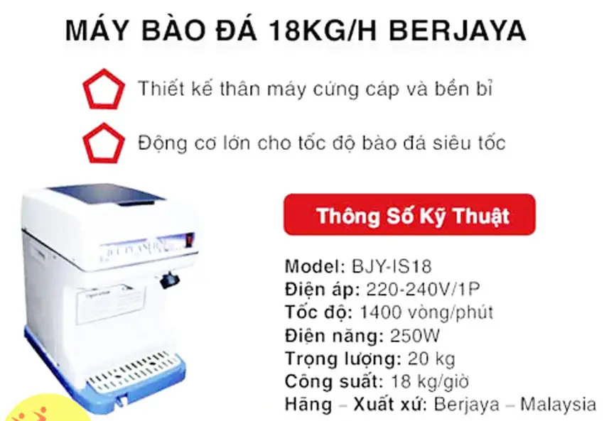 Máy bào đá Berjaya BJY-IS 18