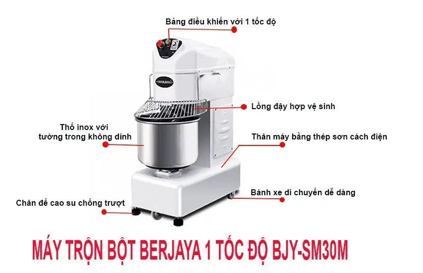 Máy trộn bột một tốc độ Berjaya BJY-SM30M