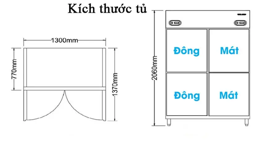 Tủ nủa đông nửa mát 4 cánh Berjaya BS DU2F2C/Z