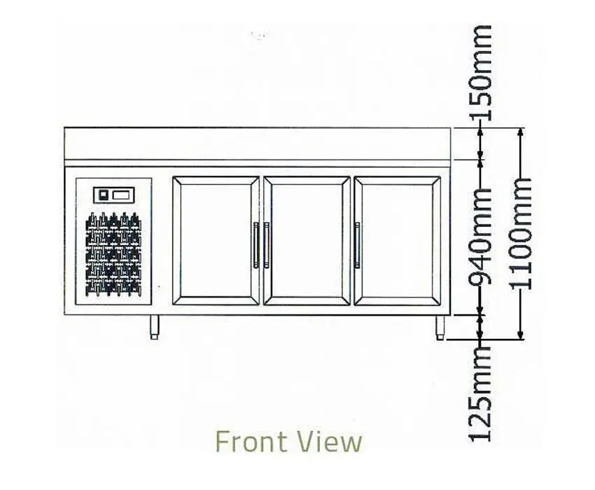 Bàn lạnh 3 cánh kiếng Berjaya B3D/C7/7-SM