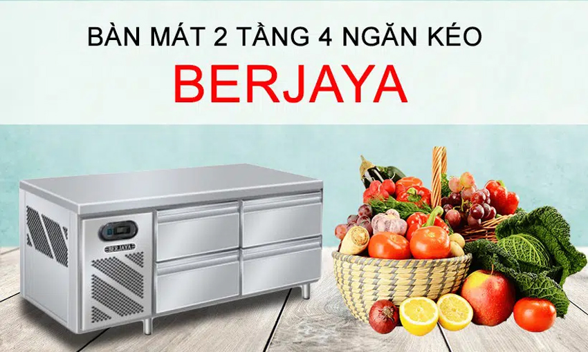 Bàn mát 2 tầng 4 ngăn Berjaya BS4DR/C1850/2