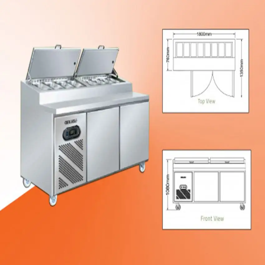 Bàn lạnh Pizza Berjaya BS2D/PCF6/C 