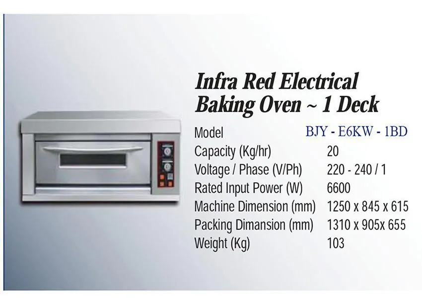 Lò nướng điện 1 tầng 2 khay Berjaya BJY-E6KW-1BD 