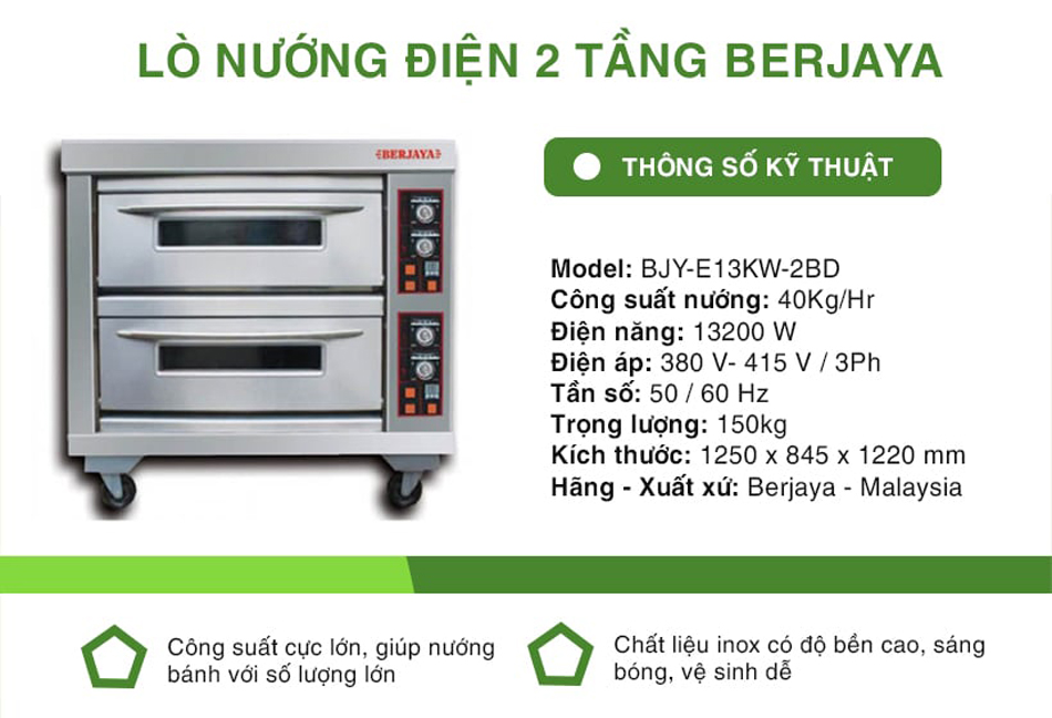 Lò nướng Berjaya BJY-E13KW-2BD