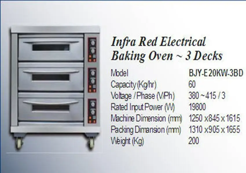 Lò nướng 3 tầng 6 khay Berjaya BJY-E20KW-3BD