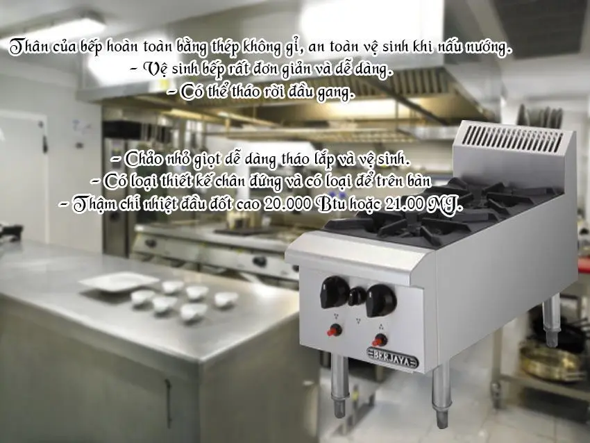 Bếp âu hai họng gas Berjaya OB2-17