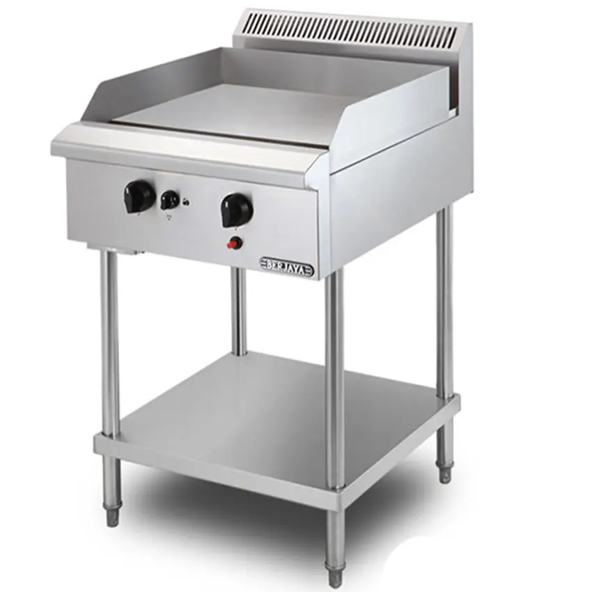 Bếp chiên bề mặt dùng gas có chân đứng Berjaya GG2BFS-17
