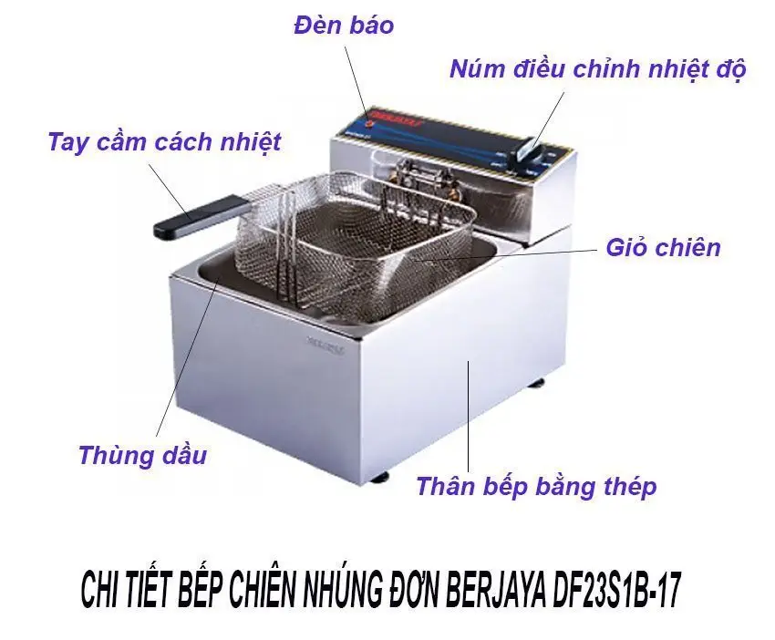 Bếp chiên nhúng đơn Berjaya DF23S1B-17