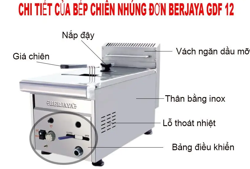 Bếp chiên nhúng đơn Berjaya GDF 12 