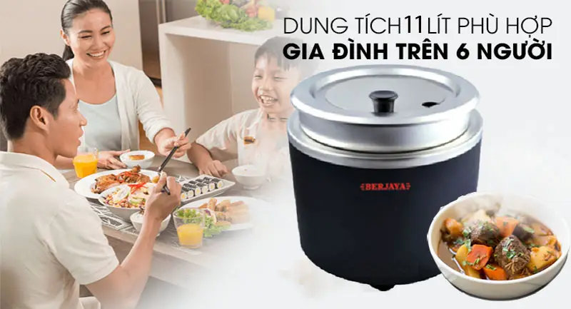 Nồi nấu súp dùng điện Berjaya BJY-11SK-BK