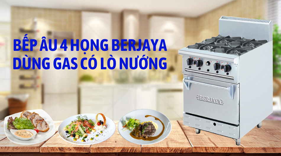 Bếp âu có lò nướng và chiên Berjaya OB4GG1BWOL