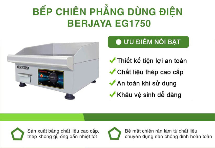 Bếp chiên phẳng dùng điện Berjaya EG1750