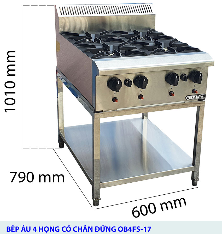 Bếp âu 4 họng chân đứng Berjaya OB4FS-17